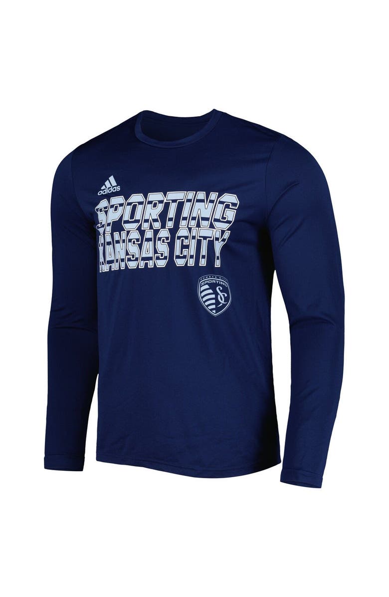 adidas Men's adidas Navy Sporting Kansas City Jersey Hook AEROREADY Long Sleeve T-Shirt, Alternate, color, Navy