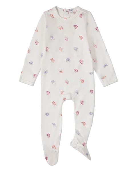 Floral Print Cotton Rich Footie
