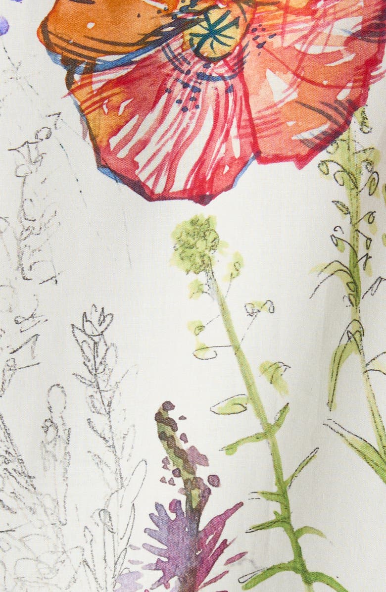 McQueen Floral Shop Button-Up Shirt, Alternate, color, White Multicolour