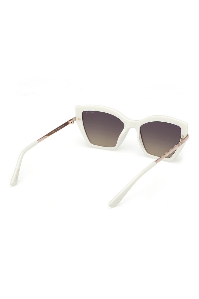 Rectangular Sunglasses, Alternate, color, WHITE / GRADIENT SMOKE