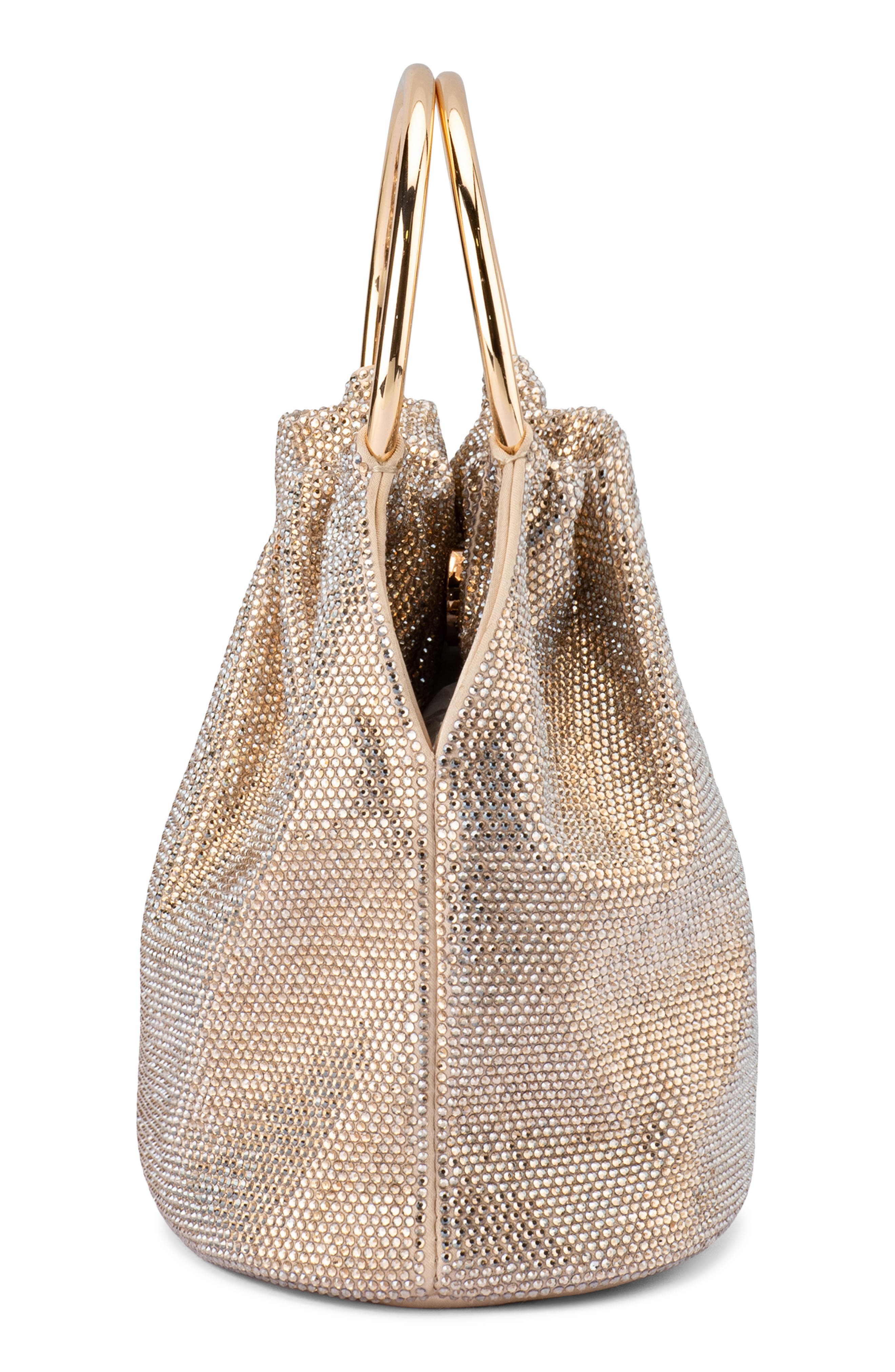 Mabel Crystal Top Handle Clutch, Alternate, color, CHAMPAGNE
