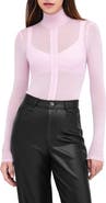 Marcella Amsterdam Sheer Jersey Turtleneck Top
