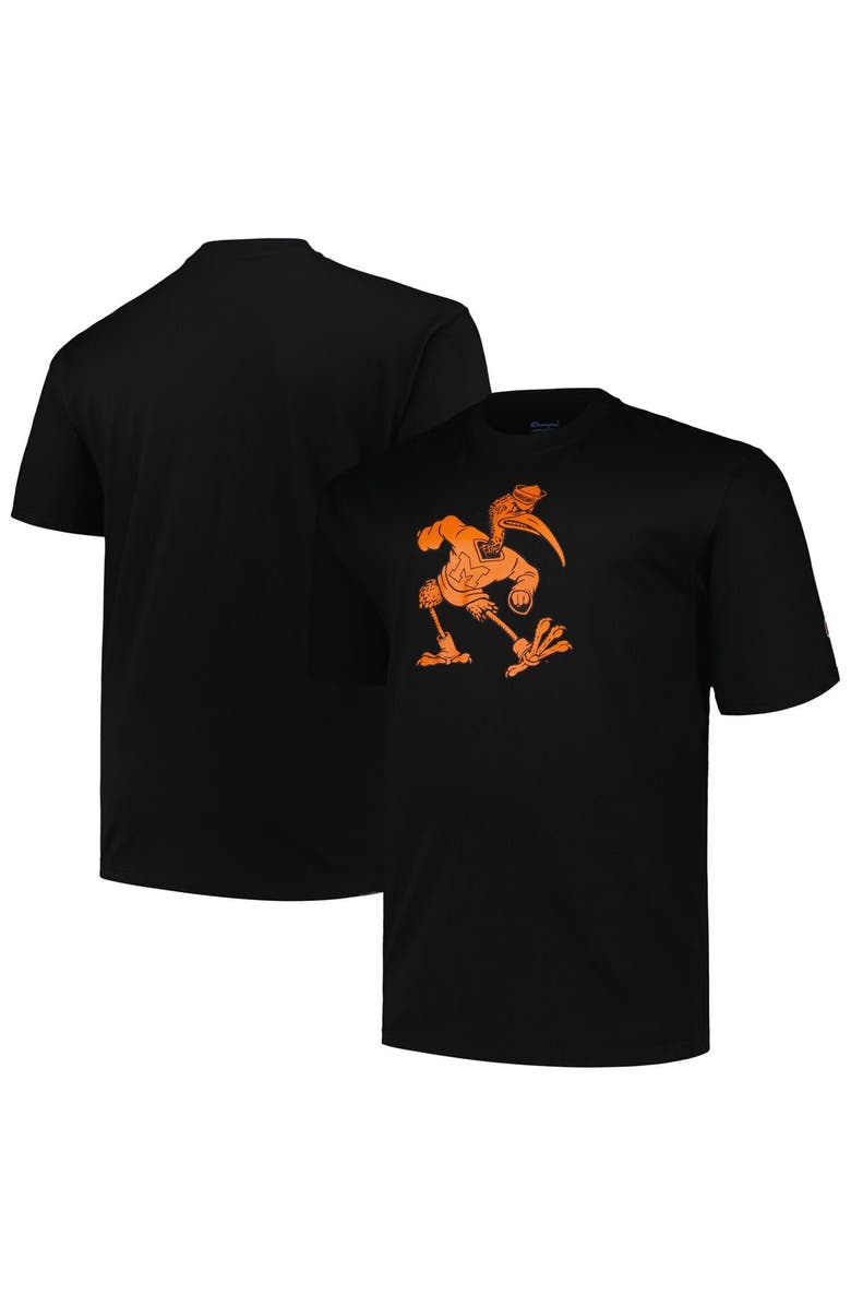 PROFILE Men's Profile Black Miami Hurricanes Big & Tall Pop T-Shirt, Alternate, color,