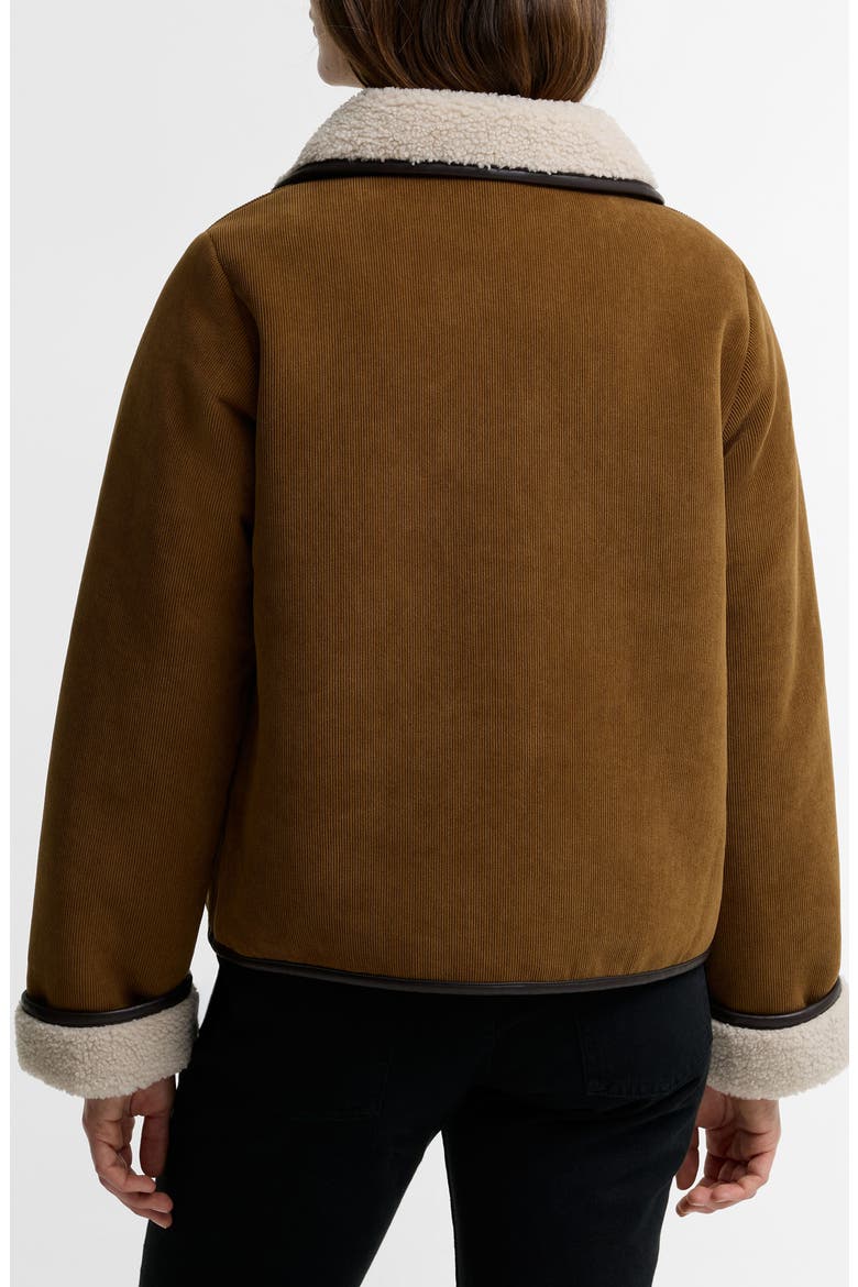 Penny Corduroy Jacket with Faux Shearling Trim, Alternate, color, TAN/ ECRU