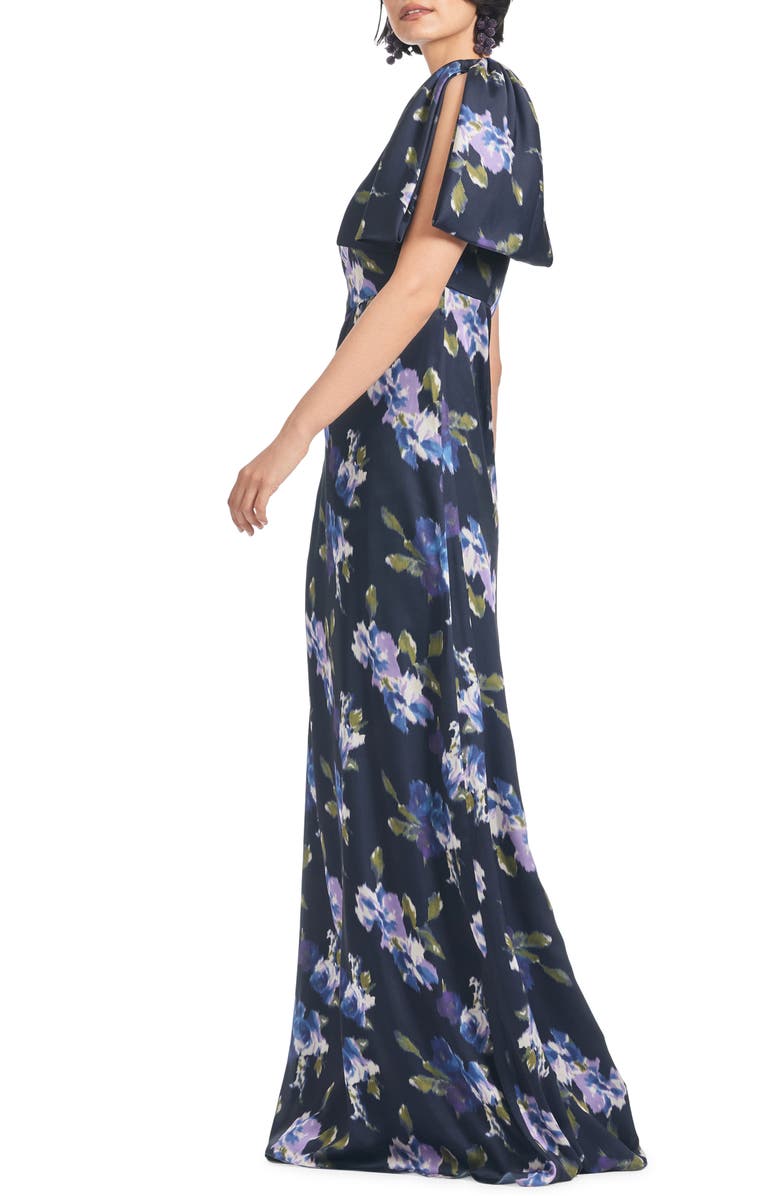Sachin & Babi Chelsea Floral Print One-Shoulder Georgette Gown, Alternate, color, 