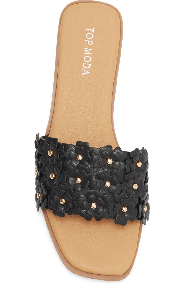 TOP MODA Autumn Slide Sandal, Alternate, color, Black Pu