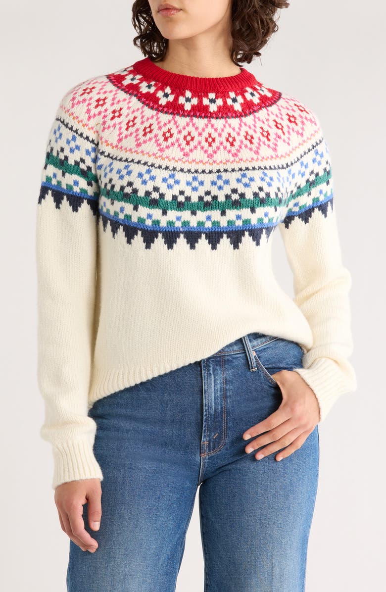Marine Layer Fiorella Fair Isle Crewneck Sweater, Main, color, Multi Fair Isle