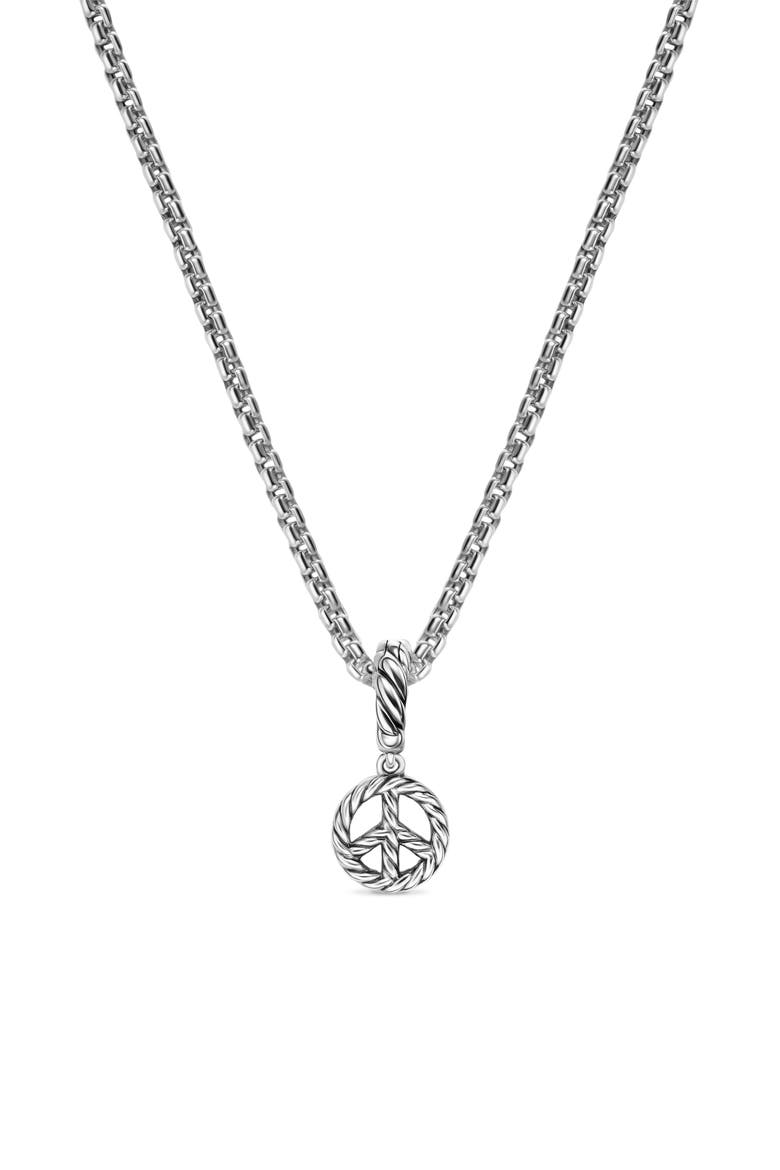 Micro Pavé Peace Sign Enhancer in Sterling Silver with Diamonds, 7.6mm, Alternate, color, DIAMOND