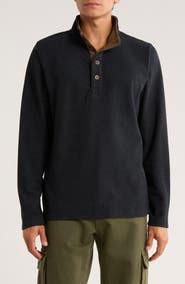 BURNSIDE Jacquard Henley Sweatshirt