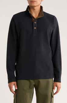 BURNSIDE Jacquard Henley Sweatshirt