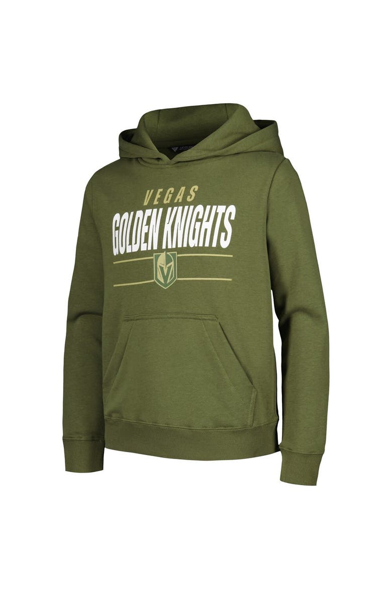 Youth Levelwear Olive Vegas Golden Knights Podium Fleece Pullover Hoodie, Alternate, color, Olive