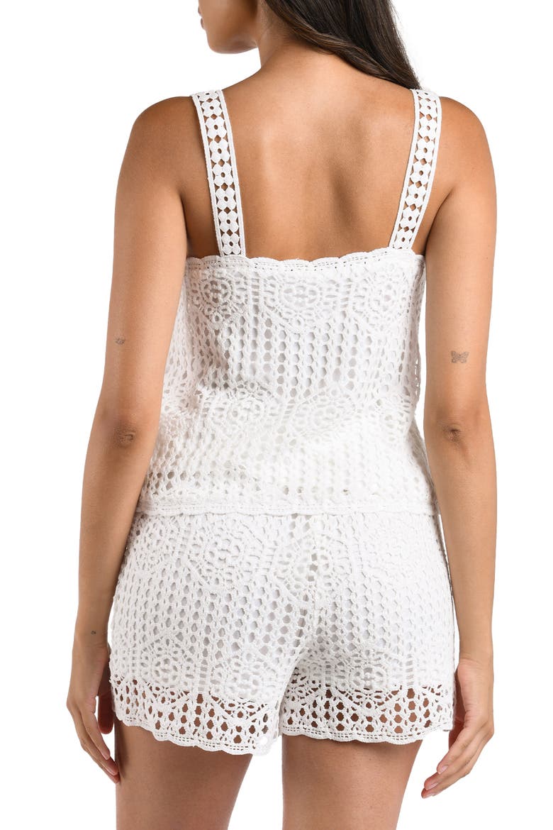Waverly Lace Overlay Cotton Cover-Up Camisole, Alternate, color, IVORY