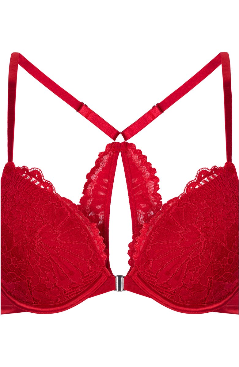 Hunkemöller Whitney Padded Push-Up Underwired Bra, Alternate, color, Red