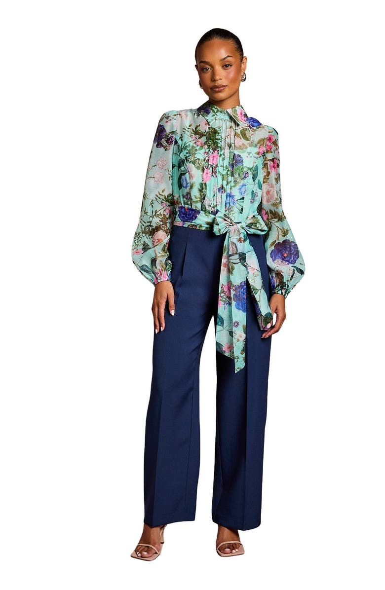 Coast Petite Pintuck Detail Wide Leg Jumpsuit, Main, color, Sage