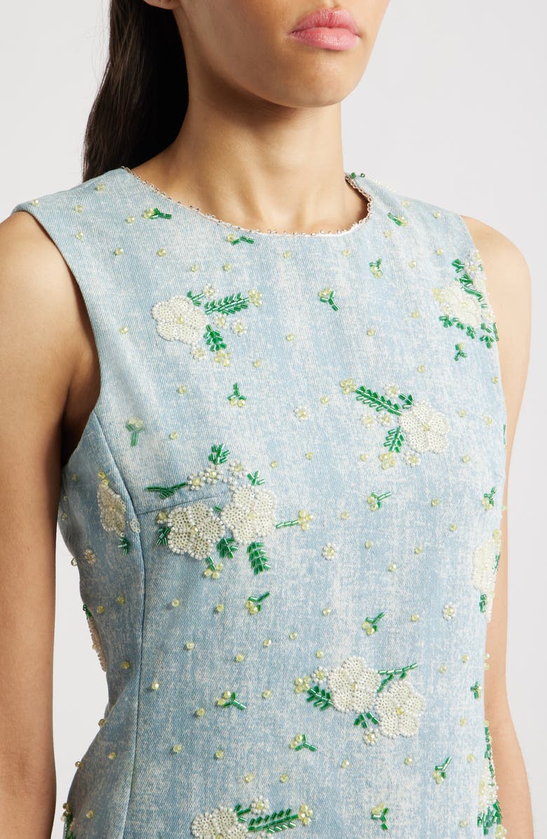 Sister Jane Harmony Bead Sleeveless Denim Minidress, Alternate, color, 