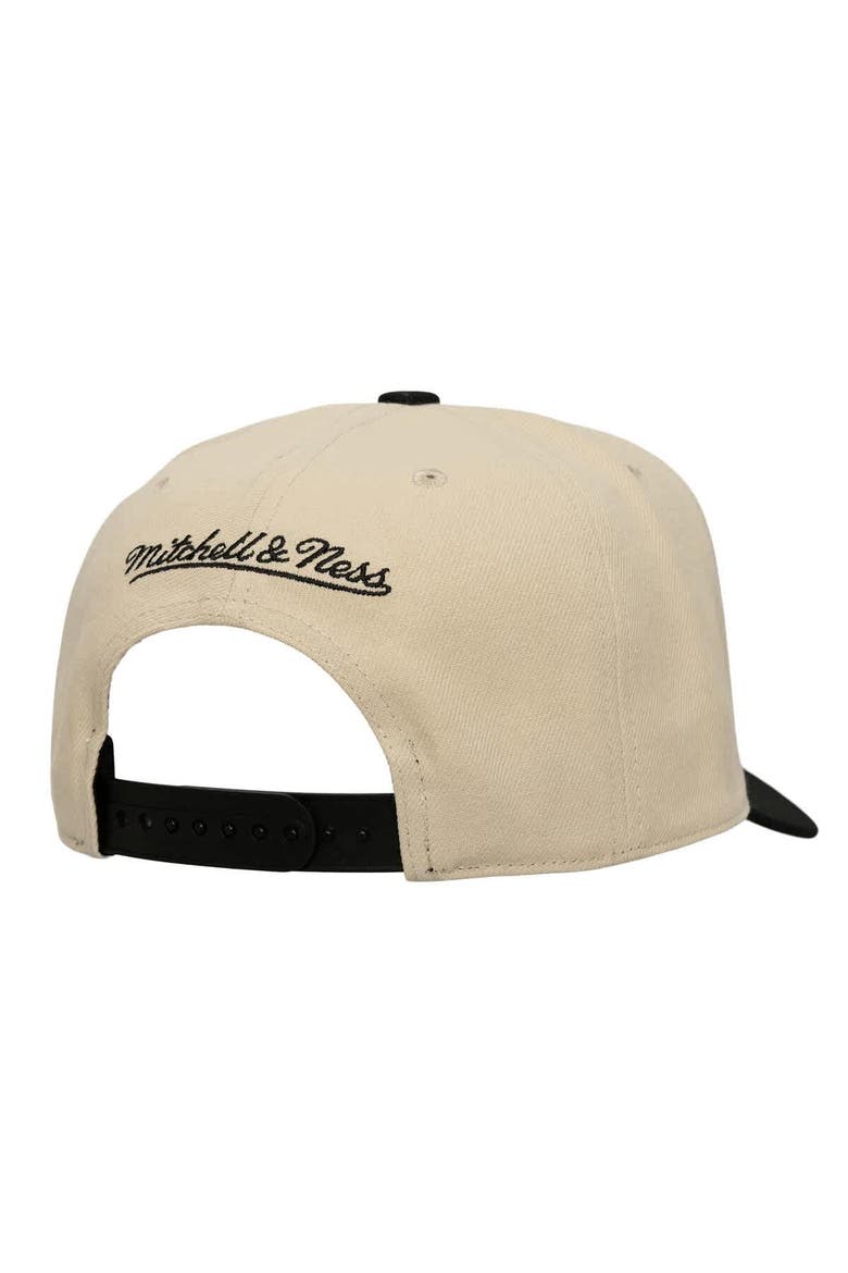 Men's Mitchell & Ness  Cream/Black Columbus Crew Upside Down Pro Pinch Snapback Hat, Alternate, color, Cream