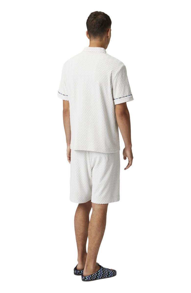 Missoni Zig Zag Cotton Terry Polo Shirt With Contrasting Piping, Alternate, color, 