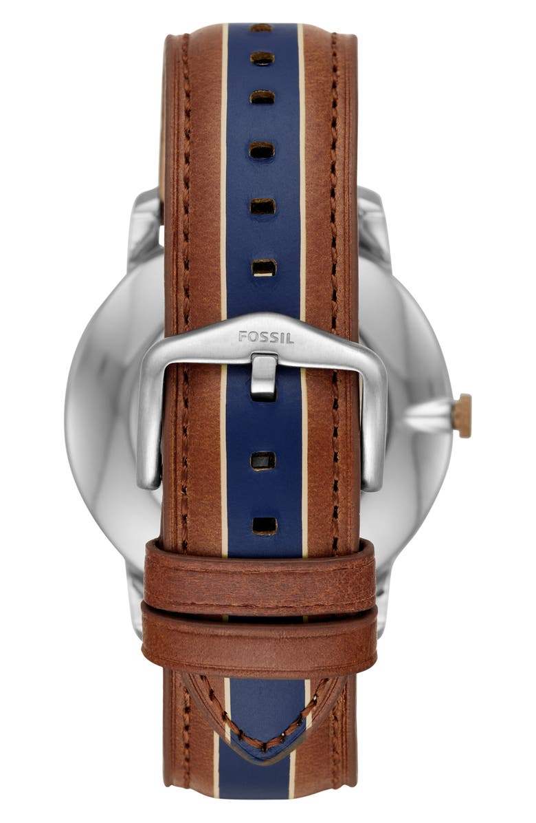 Fossil Minimalist Leather Strap Watch, 44mm, Alternate, color, 