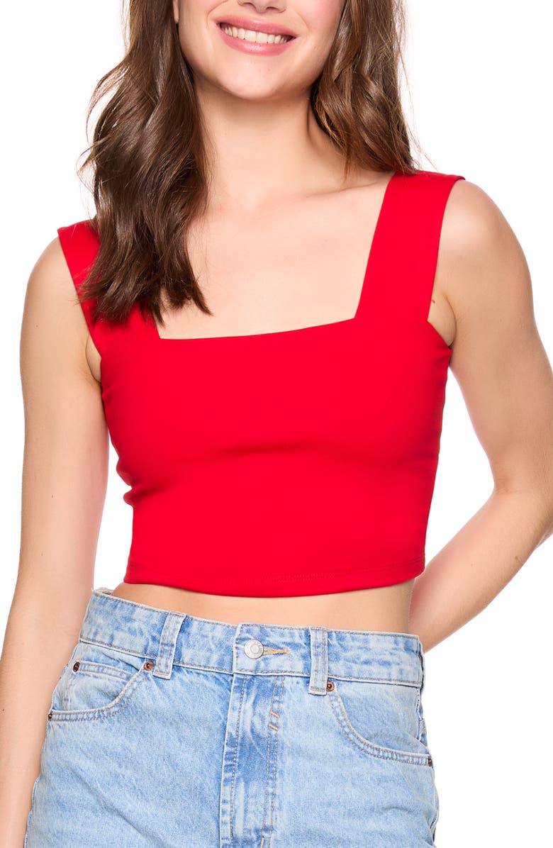 Susana Monaco Crop Tank, Main, color, Perfect Red