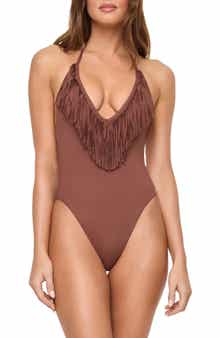 LSPACE Deert Days Fringe One-Piece Swimsuit