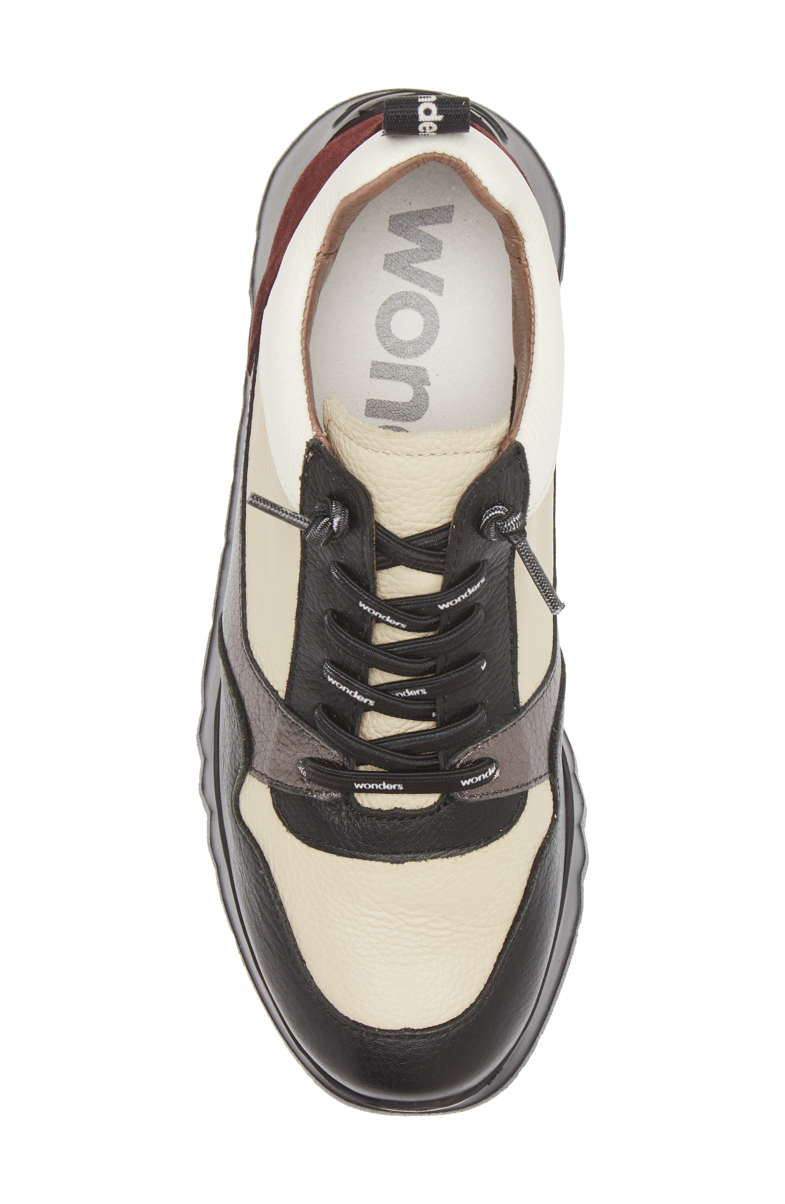 Wonders Colorblock Platform Wedge Sneaker, Alternate, color, Black Cream Combo