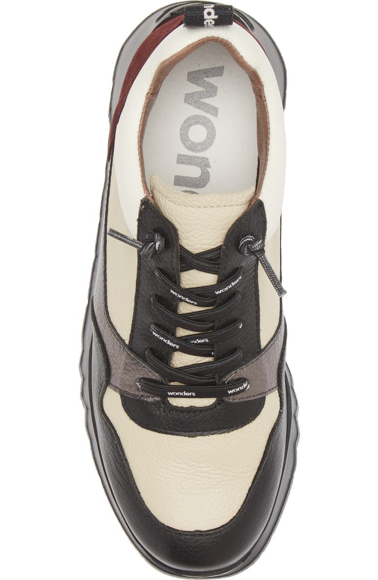 Wonders Colorblock Platform Wedge Sneaker, Alternate, color, Black Cream Combo