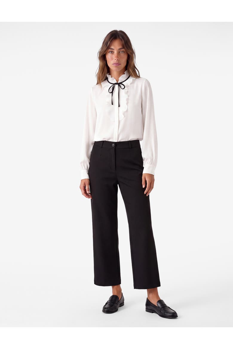 Straight Fit Tailored Trousers, Main, color, BLACK