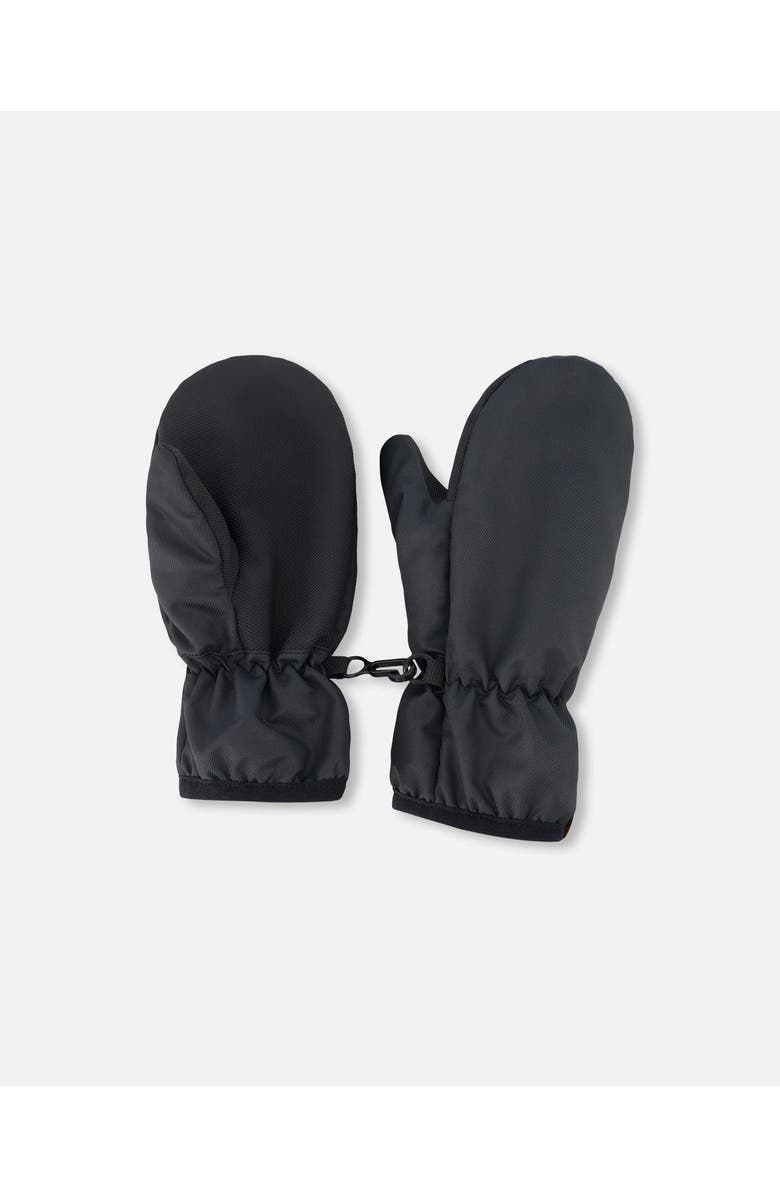 Deux par Deux Gender Inclusive Mid-Season Mittens in Recycled Polyester, Main, color, Black