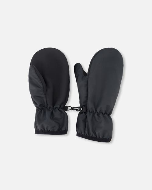 Deux par Deux Gender Inclusive Mid-Season Mittens in Recycled Polyester in Black at Nordstrom, Size 2-3T