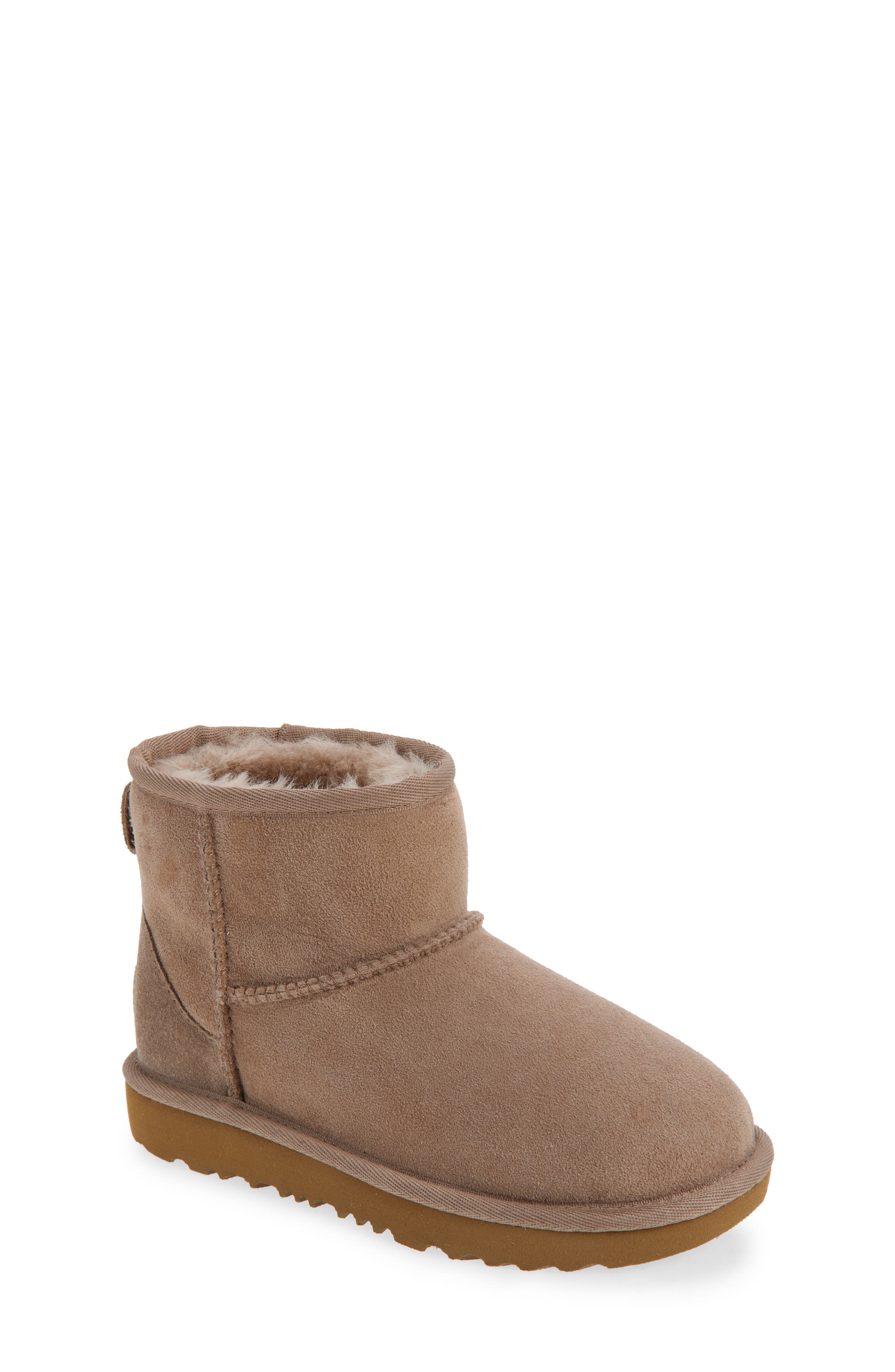 Kids' Classic Mini II Water Resistant Genuine Shearling Boot, Main, color, CARIBOU