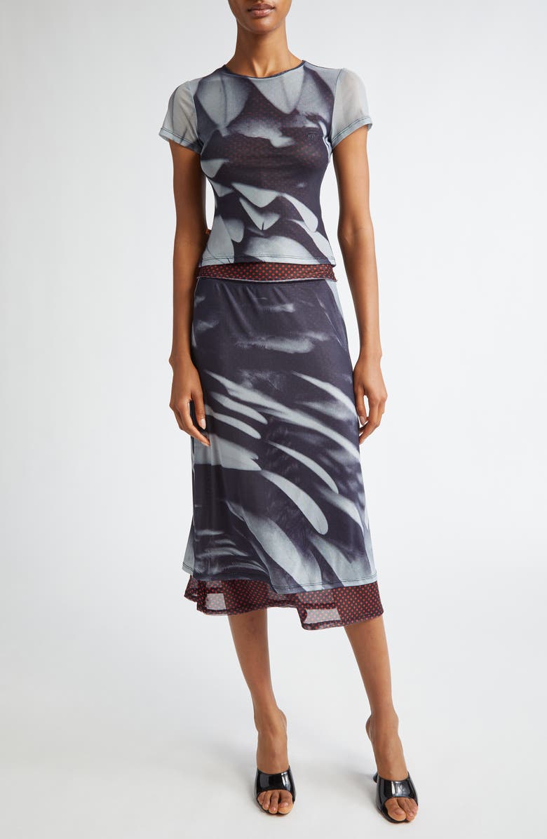 Miaou Maria Tiered Midi Skirt, Alternate, color, 