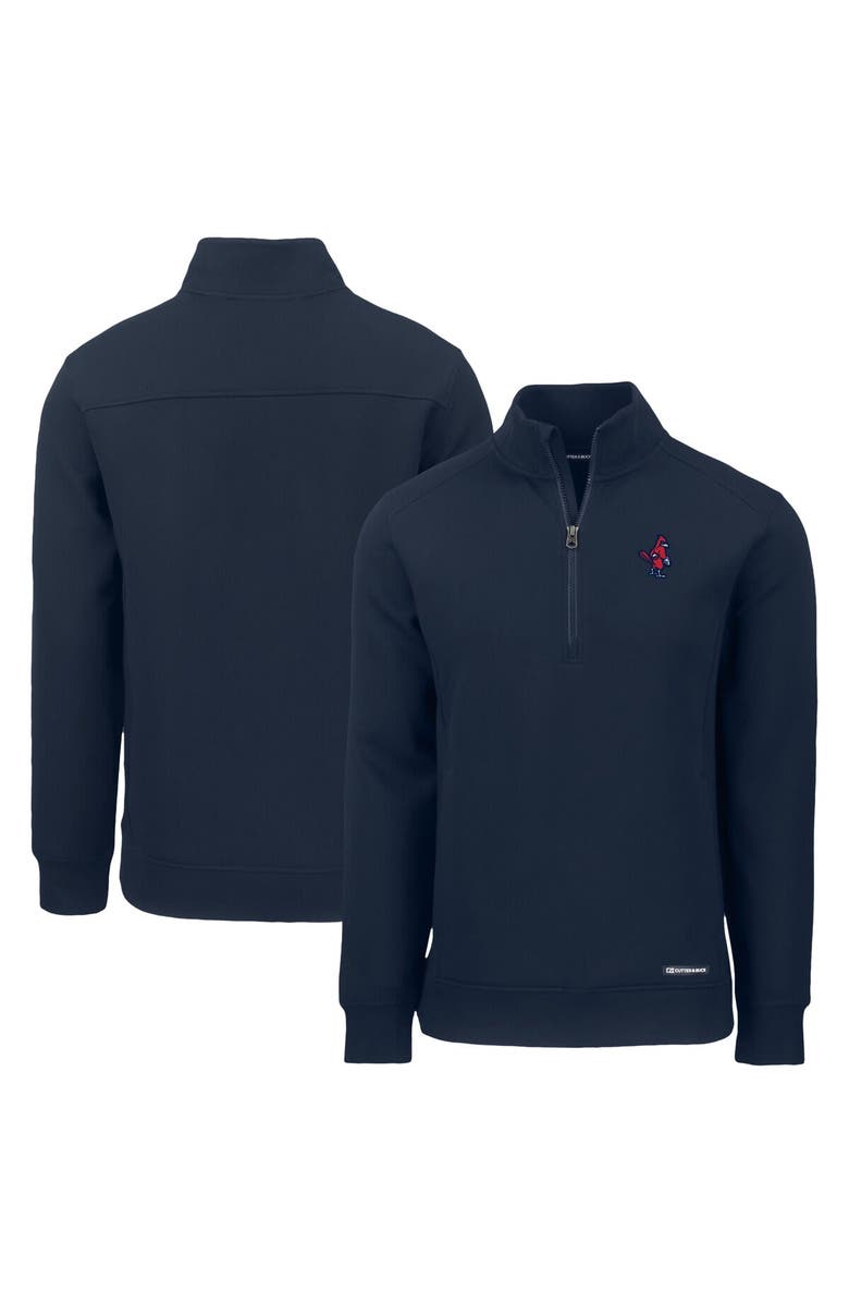 Cutter & Buck Men's Cutter & Buck  Navy Memphis Redbirds Roam Eco Recycled Quarter-Zip Pullover, Main, color, 