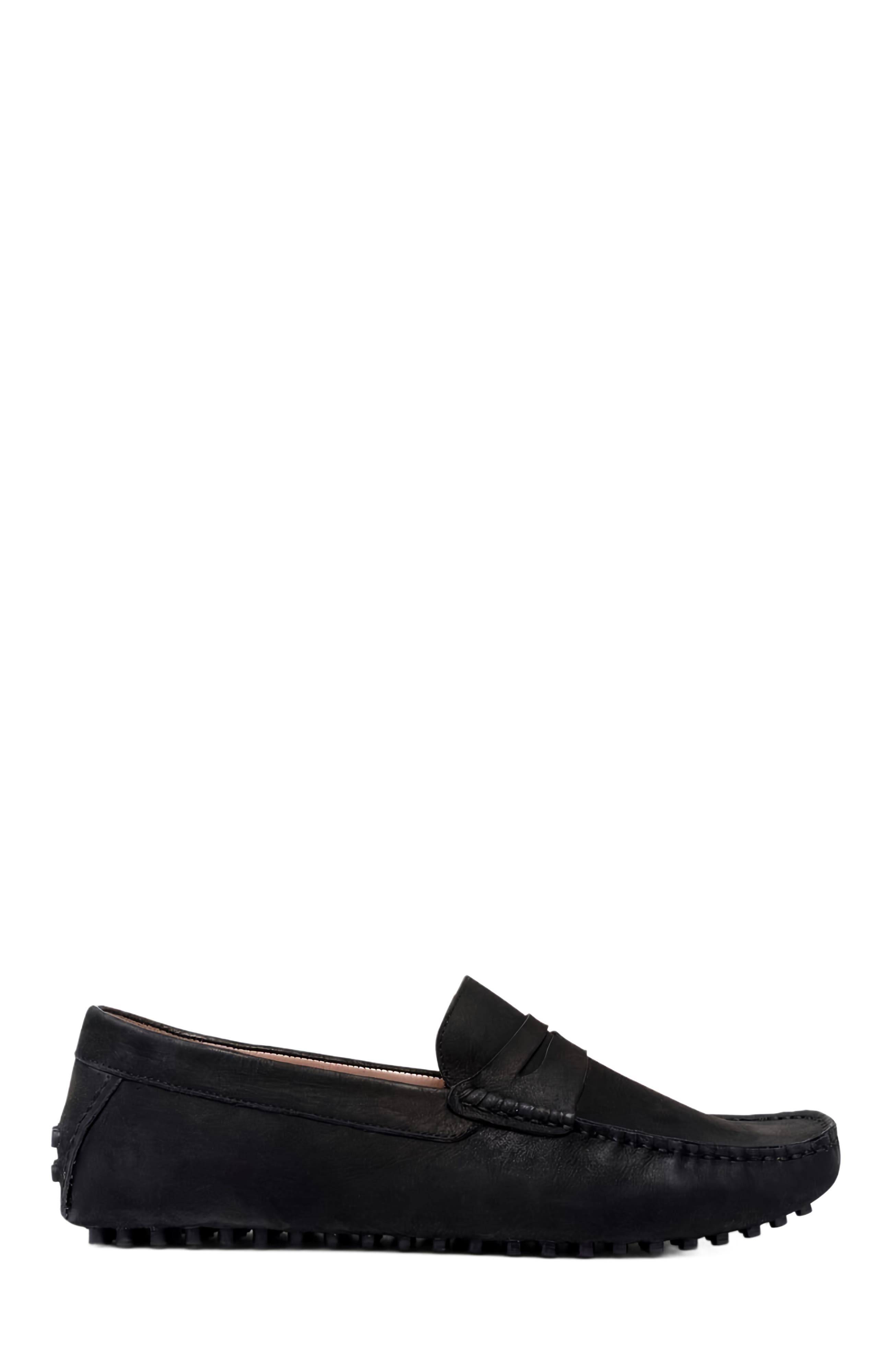CARLOS SANTANA Ritchie Penny Loafer in Black Nubuck 