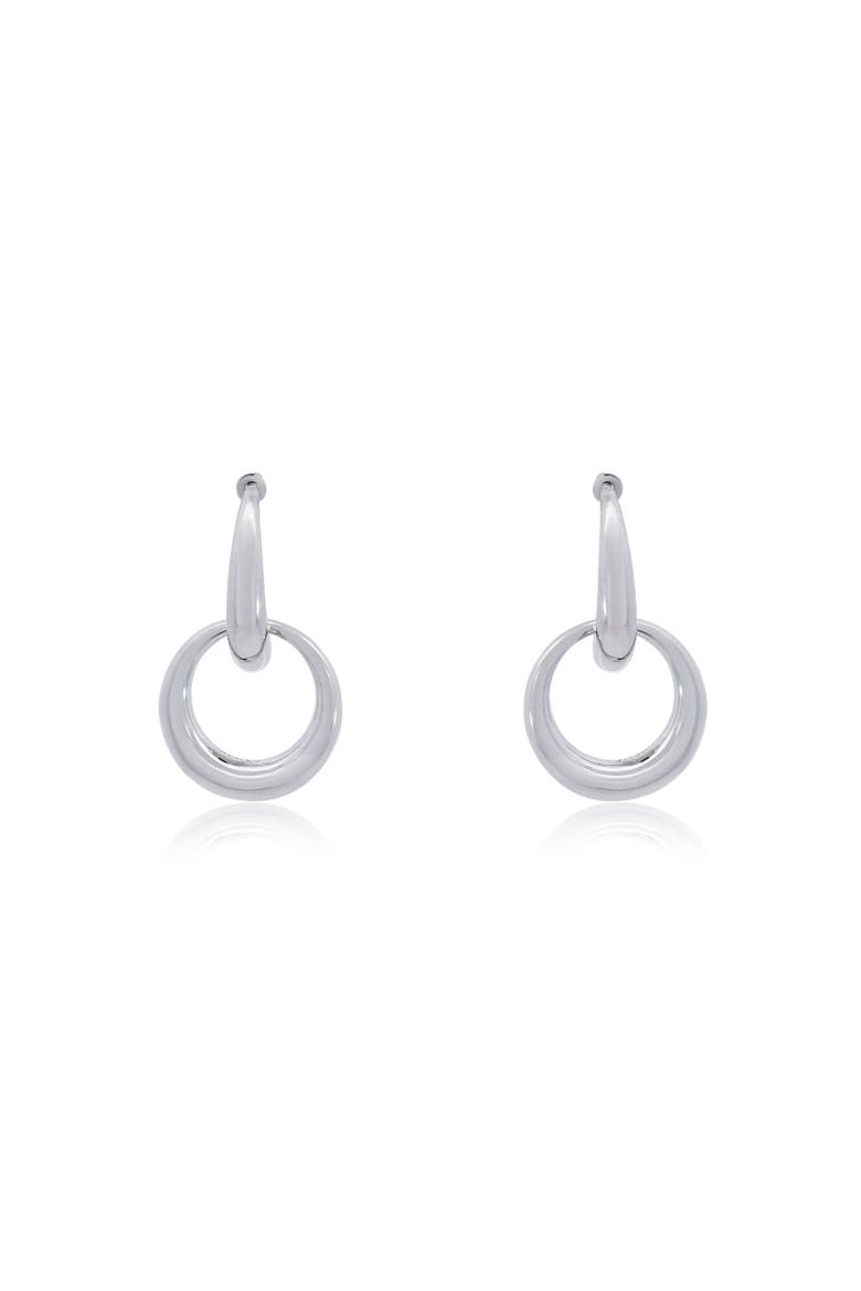 Double Round Link Drop Earrings, Alternate, color, Sterling Silver