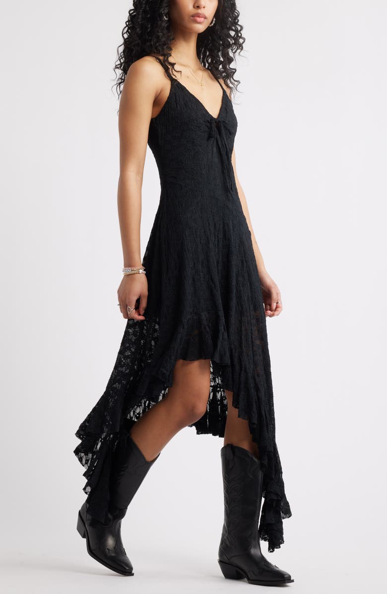 BP. Asymmetric Lace Sleeveless Midi Dress, Alternate, color, 