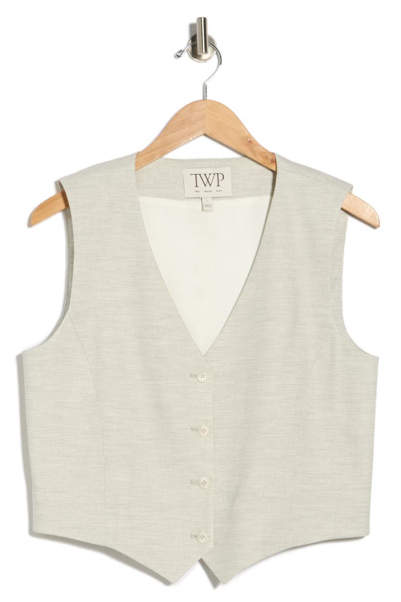 Kikis Cotton Blend Vest, Main, color, GREY/ IVORY