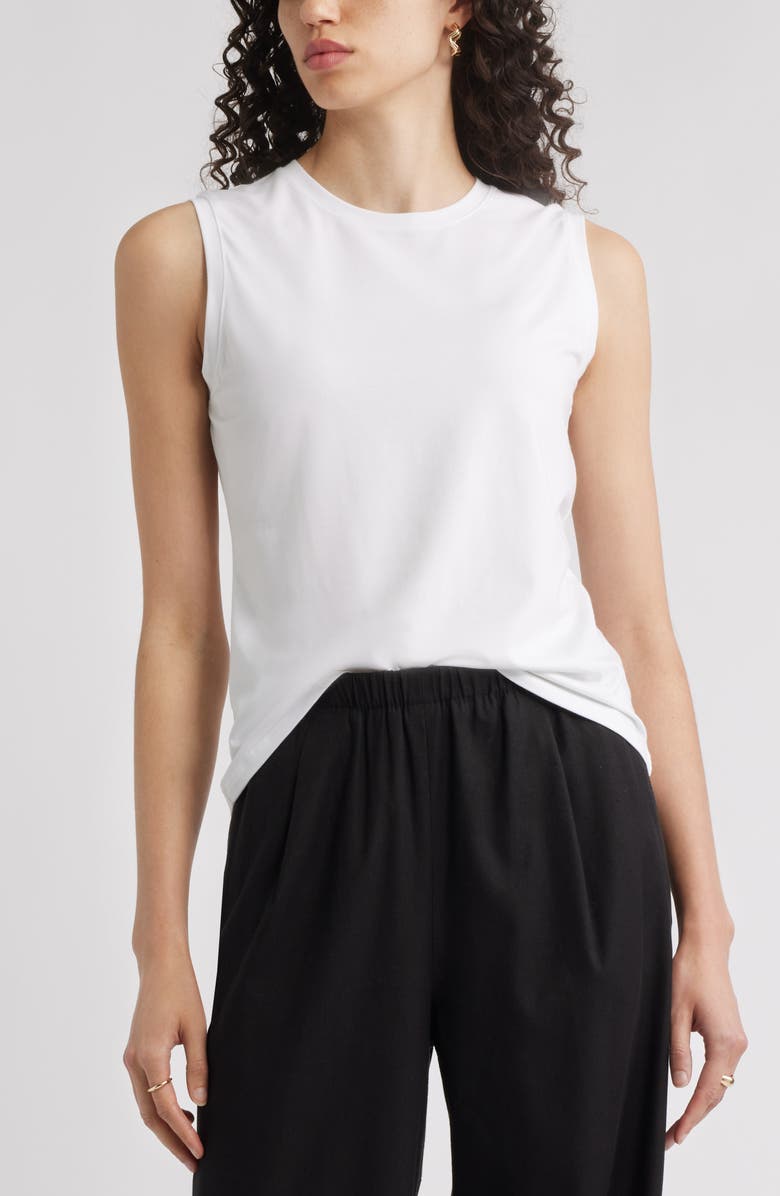 Nordstrom Cotton Muscle T-Shirt, Main, color, White