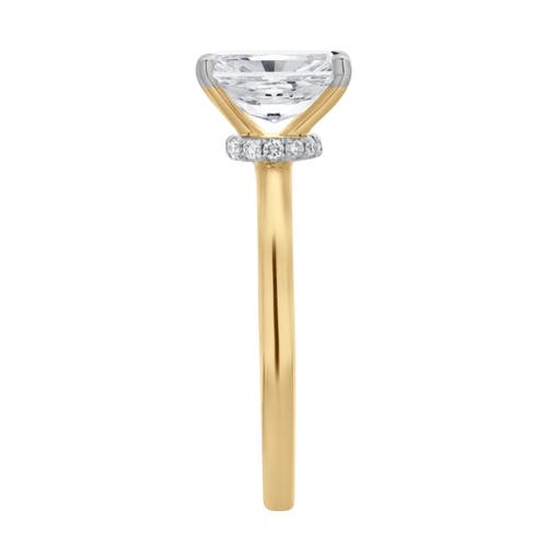 LUVMYJEWELRY LUVMYJEWELRY TIA 14K GOLD RADIANT LAB GROWN DIAMOND HIDDEN HALO RING