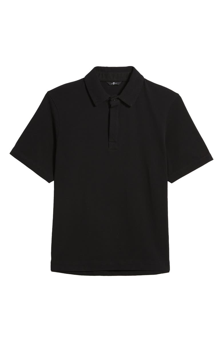 7 For All Mankind Piqué Knit Polo, Alternate, color, Black