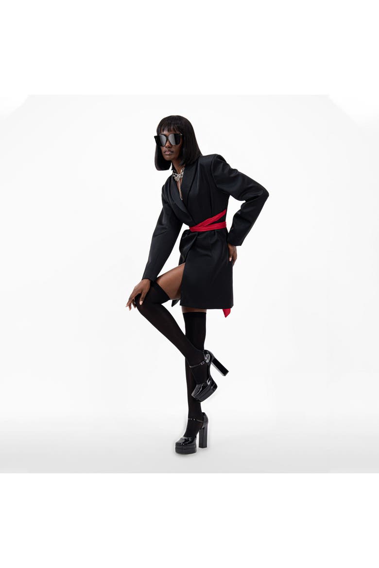 Oversize Satin Jacket, Alternate, color, Black