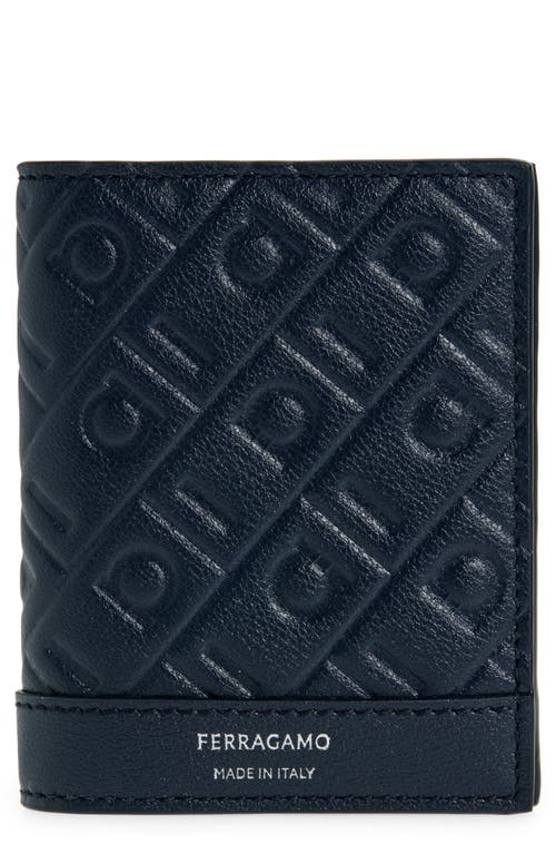 Ferragamo Gancio Monogram Embossed Leather Bifold Card Case