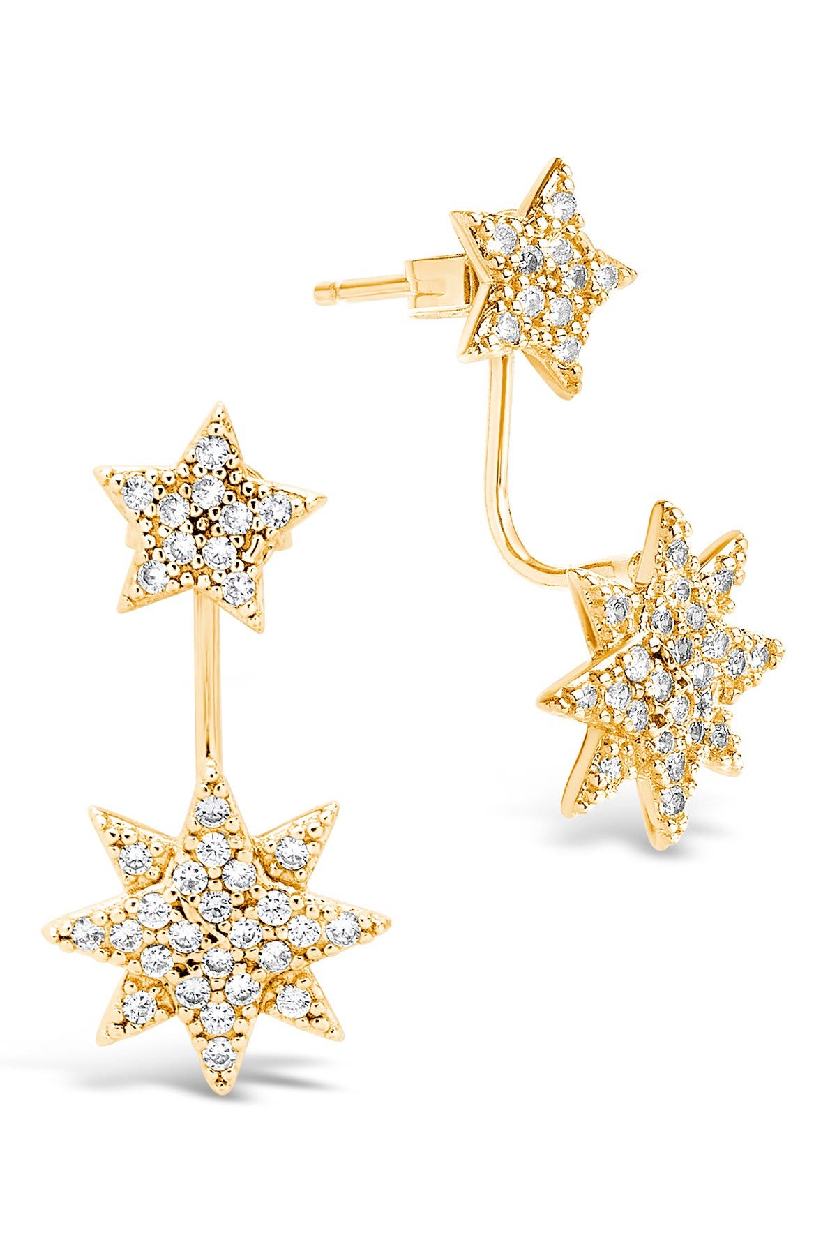 Cubic Zirconia Starburst Jacket Earrings