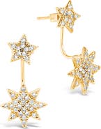 Sterling Forever Cubic Zirconia Starburst Jacket Earrings