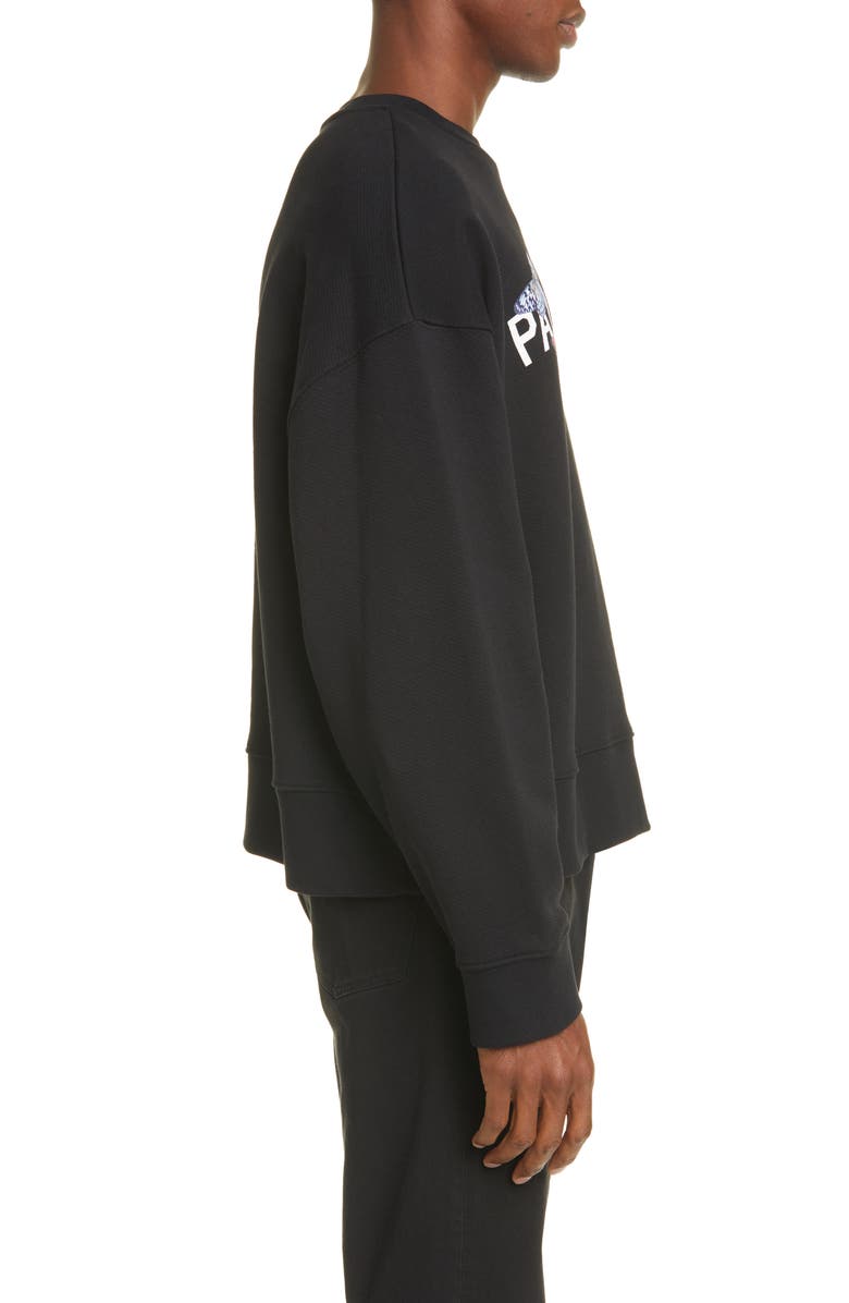 Palm Angels Butterfly Logo Graphic Stretch Cotton Sweatshirt, Alternate, color, 