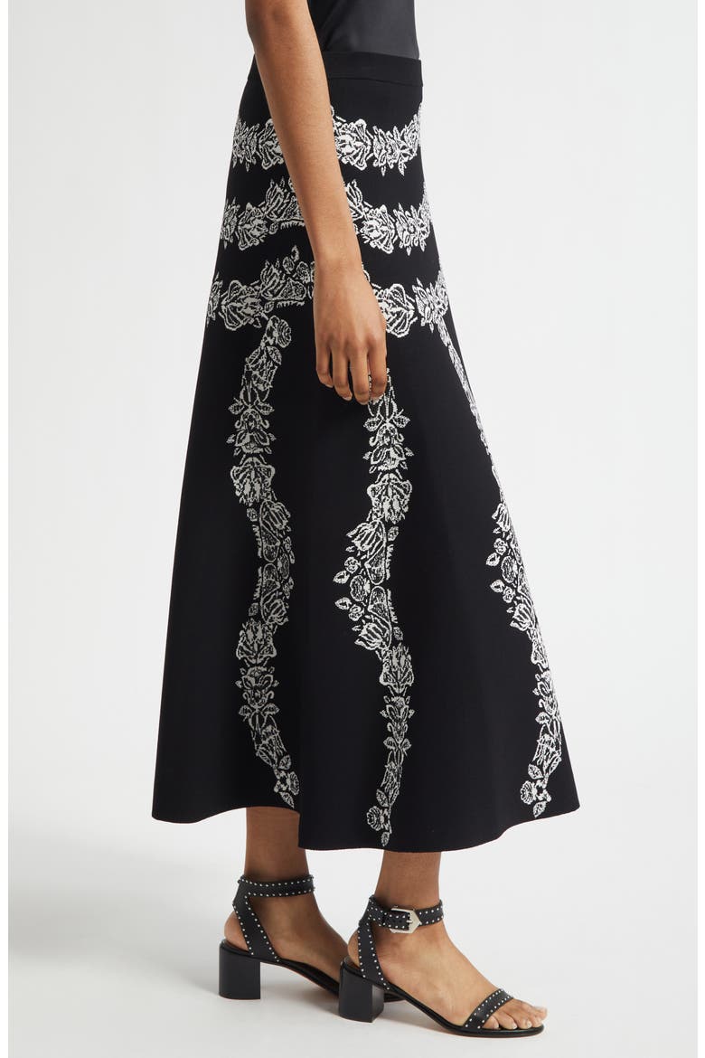 Valencia Jacquard Maxi Skirt, Alternate, color, NOIR