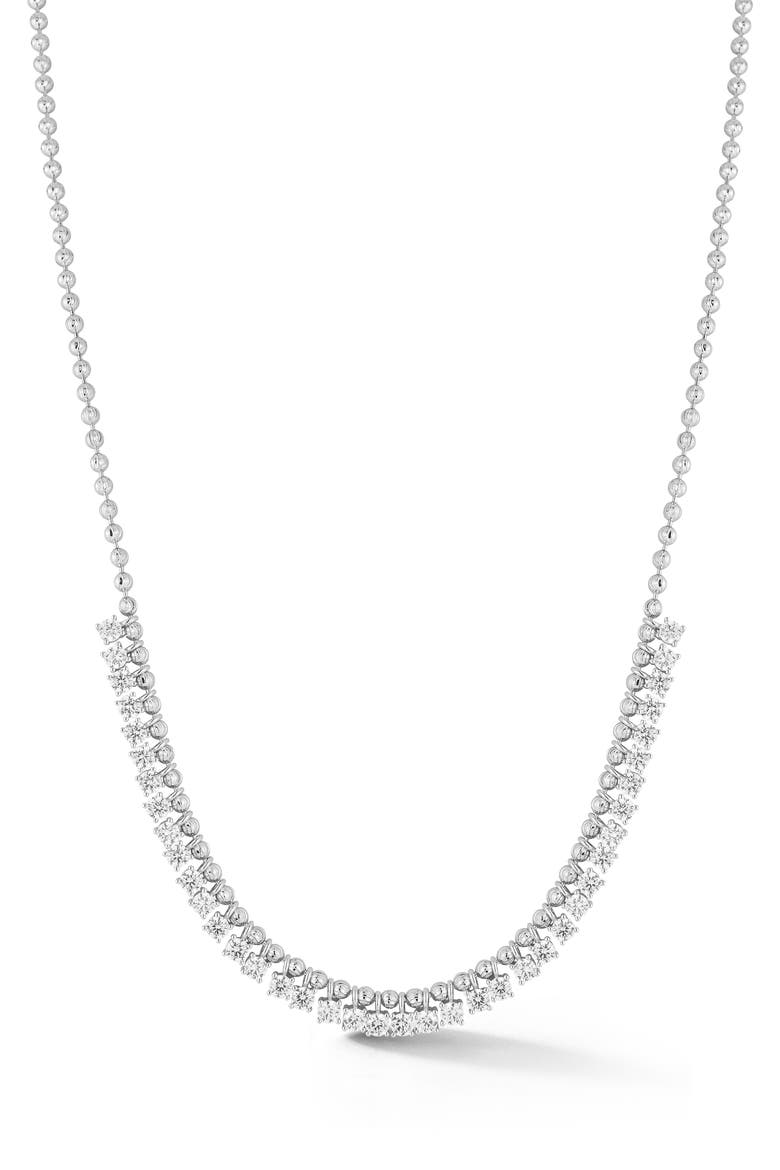 Cubic Zirconia Ball Chain Charm Necklace, Main, color, SILVER