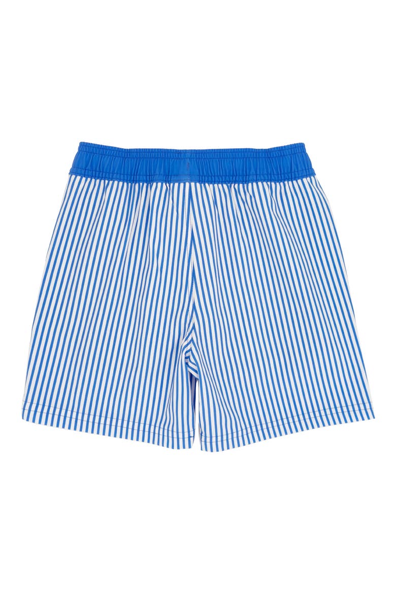 Kids' Pinstripe Volley Swim Trunks, Alternate, color, MARINA BLUE