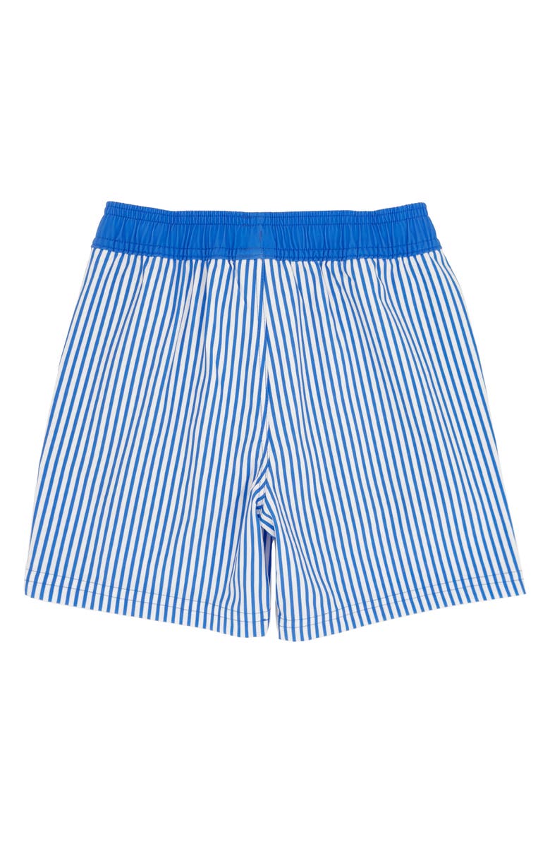 Feather 4 Arrow Kids' Pinstripe Volley Trunks, Alternate, color, Marina Blue