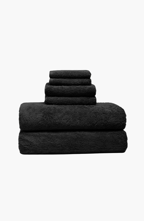 Italic Ultraplush Australian Cotton Luxe Towel Set In Black