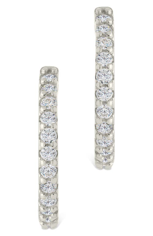 Sterling Forever Constance Cubic Zirconia Inside Out Hoop Earrings In Metallic